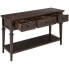 Classic Retro Style Console Table With Three Top Drawers And Open Style Bottom Shelf