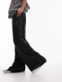 Topshop crinkle satin pull on wide leg in black