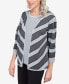 ფოტო #4 პროდუქტის Petite Classics Chevron Stripe Two for One Sweater