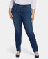 ფოტო #1 პროდუქტის Plus Size High Rise Marilyn Straight Jeans