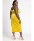 ფოტო #2 პროდუქტის Plus Size Velvet Midi Dress With Cowl