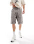 Pull&Bear wide leg washed cargo short in grey