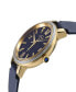 ფოტო #2 პროდუქტის Women's Genoa Swiss Quartz Italian Blue Leather Strap Watch 36mm