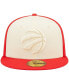 Men's Cream, Red Toronto Raptors Cork Two-Tone 59FIFTY Fitted Hat Cream, Red, 7 1/8 - фото #3