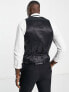 Фото #2 товара Noak premium wool-rich skinny suit waistcoat in black