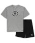 Фото #2 товара Men's Heathered Gray, Black Brooklyn Nets Big and Tall T-shirt and Shorts Sleep Set