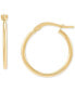 ფოტო #4 პროდუქტის 2-Pc. Set Polished & Twist Style Small Hoop Earrings in 10k Gold
