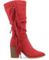ფოტო #2 პროდუქტის Women's Hartly Wide Calf Western Fringe Boots