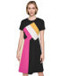 Women's Colorblocked A-Line Dress Blk Multi, 4 - фото #1