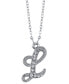 Silver-Tone Crystal Initial Necklace 16" Adjustable