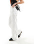 Фото #4 товара Weekday Jamie linen mix workwear trousers in white