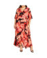 ფოტო #1 პროდუქტის Plus Size Mischa Floral Wrap Ruffle Maxi Dress