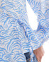 Фото #3 товара JDY wrap blouse in white & blue shell print