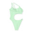 Women's One Shoulder Cut Out One Piece Swimsuit - Wild Fable Light Green S