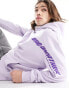 Bershka graphic back printed hoodie in purple lila, XS - фото #2