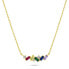 Decent Gold Plated Necklace with Colored Zircons NCL125Y