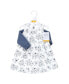 Фото #2 товара Toddler Girls Quilted Cardigan and Dress 2pc Set, Blue Toile