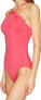 Kate Spade New York Women's 183934 Scalloped High Neck One Piece Swimsuit Size S