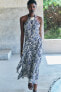 Фото #1 товара Платье с принтом и горловиной халтер — zw collection ZARA