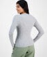 Juniors' Snap-Cuff Ribbed Crewneck Sweater