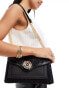 River Island monogram shoulder bag in black