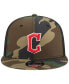 Men's Camo Cleveland Guardians Woodland Camo Trucker 9FIFTY Snapback Hat