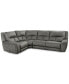 Фото #10 товара CLOSEOUT! Terrine 4-Pc. Fabric Sectional with 2 Power Motion Recliners, Created for Macy's