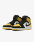 Кроссовки Nike Air Jordan 1 Mid Yellow Toe Black (Белый, Желтый, Черный)