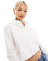 Something New X Chloe Frater ultimate wide sleeve layering shirt in white Schneeweiß, S - фото #2