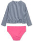 ფოტო #3 პროდუქტის Baby Girls Long-Sleeve Rash Guard UPF 50+ Swimsuit, 2 Piece Set