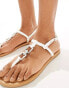 Фото #3 товара ASOS DESIGN Fortune hardware flat sandal in white