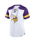 Women's White/Purple Minnesota Vikings Foiled Primary Lace-Up T-Shirt