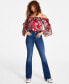 Фото #8 товара Women's Sexy Flare-Leg Faded High-Rise Jeans