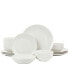 FaáTima 16 Piece Porcelain Double Bowl Dinnerware Set, Service for 4