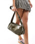 Glamorous buckle strap shoulder bag in dark green