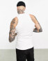 ASOS DESIGN muscle racer vest in white with cherub embroidery