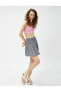 Фото #19 товара Юбка Koton Floral Shorts Mini Viscose Elasticized Hem