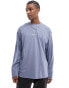 ASOS DESIGN long sleeve oversized fit t-shirt with crew neck in blue