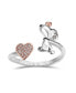 ფოტო #1 პროდუქტის Snoopy and Pave Crystal Heart Bypass Ring