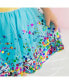 Little and Big Girls Aqua Confetti Tutu Skirt