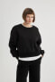 Фото #4 товара Relax Fit Bisiklet Yaka Kalın Sweatshirt B8568ax23wn