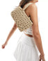 Фото #1 товара ASOS DESIGN woven grab bag with drawstring closure in sand