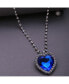 ფოტო #2 პროდუქტის Women's Blue Heart Stone Pendant Necklace
