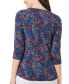 ფოტო #2 პროდუქტის Women's Printed Moss Crepe V-Neck Top