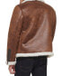 Men's Faux Leather Shortie Rancher Jacket with Fleece Accents Коричневый, S - фото #2