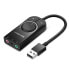 Фото #1 товара Zewnętrzna karta dzwiękowa adapter USB - 3.5 mm mini jack z regulacją głośności 15cm czarny