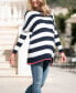 Women's Bold Stripe Cotton Knit Maternity and Nursing Sweater