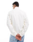 Tommy Jeans badge logo 1/4 zip sweatshirt in white