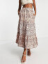 Фото #1 товара French Connection tiered midi skirt in boho paisley