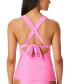 Фото #2 товара Jessica Simpson 300273 Women's Pretty in Pique Strappy-Back Tankini Top Size L